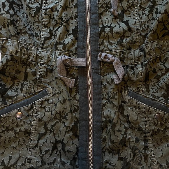 Hei Hei Anthroplogie Velvet Burnette Anorak Utility Jacket Full Zip Olive Green - Picture 6 of 15